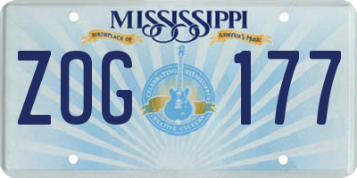 MS license plate ZOG177