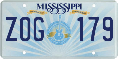 MS license plate ZOG179