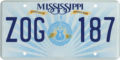 MS license plate ZOG187
