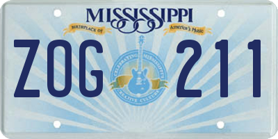 MS license plate ZOG211