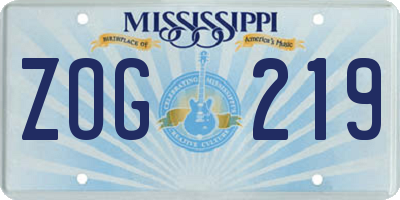 MS license plate ZOG219