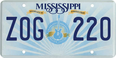 MS license plate ZOG220
