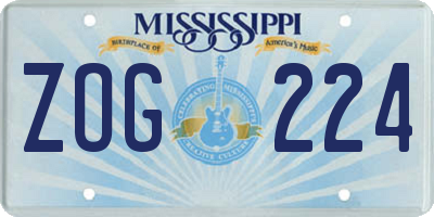 MS license plate ZOG224