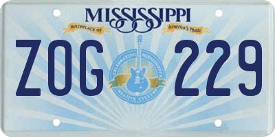 MS license plate ZOG229
