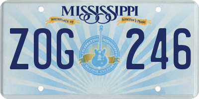 MS license plate ZOG246