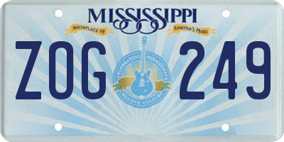 MS license plate ZOG249