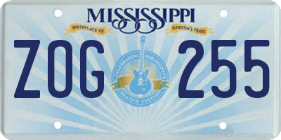 MS license plate ZOG255