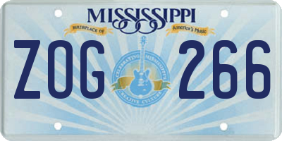 MS license plate ZOG266