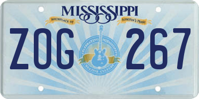 MS license plate ZOG267