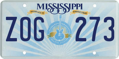 MS license plate ZOG273