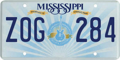 MS license plate ZOG284