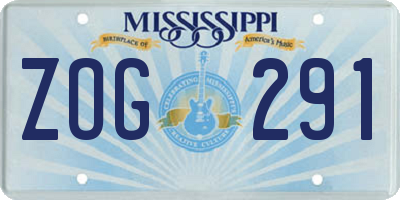 MS license plate ZOG291
