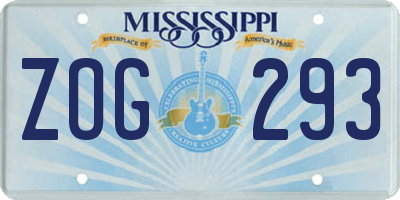 MS license plate ZOG293