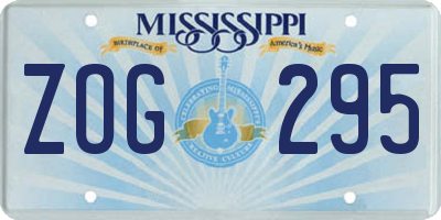 MS license plate ZOG295