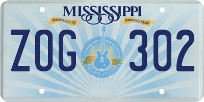 MS license plate ZOG302