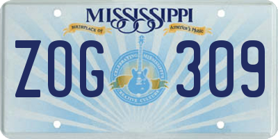 MS license plate ZOG309