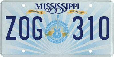 MS license plate ZOG310
