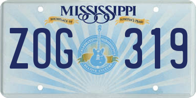 MS license plate ZOG319