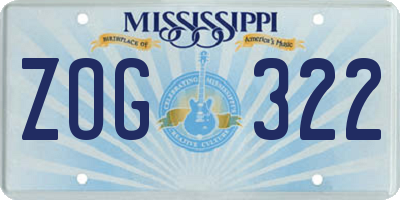 MS license plate ZOG322