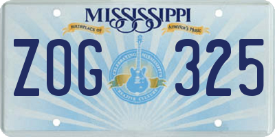 MS license plate ZOG325