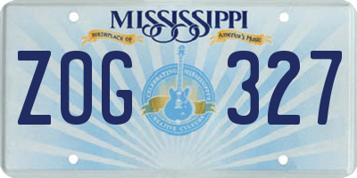 MS license plate ZOG327