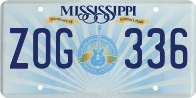 MS license plate ZOG336