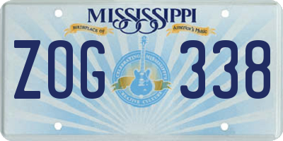MS license plate ZOG338