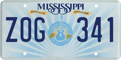 MS license plate ZOG341