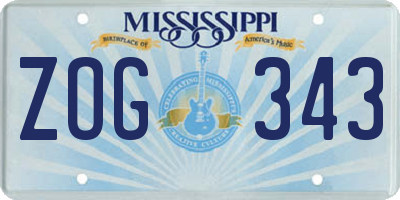 MS license plate ZOG343
