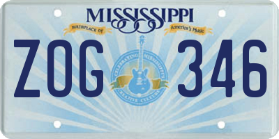 MS license plate ZOG346