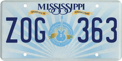 MS license plate ZOG363