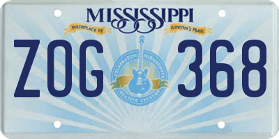 MS license plate ZOG368