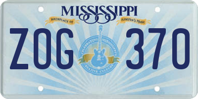 MS license plate ZOG370