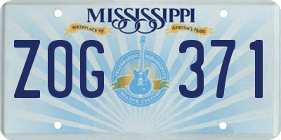 MS license plate ZOG371