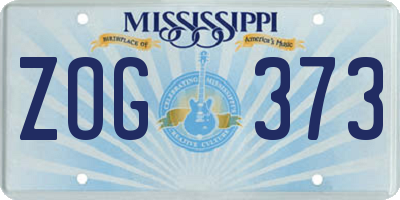 MS license plate ZOG373