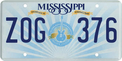 MS license plate ZOG376