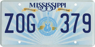 MS license plate ZOG379