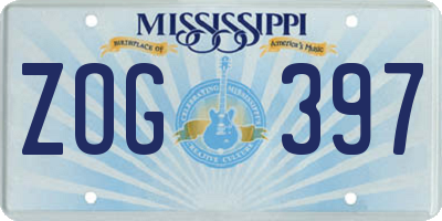 MS license plate ZOG397