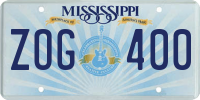 MS license plate ZOG400