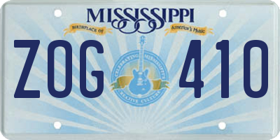MS license plate ZOG410