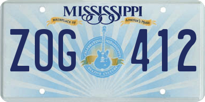 MS license plate ZOG412