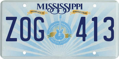 MS license plate ZOG413