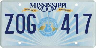 MS license plate ZOG417