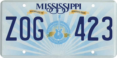 MS license plate ZOG423