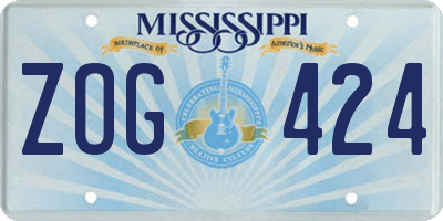 MS license plate ZOG424