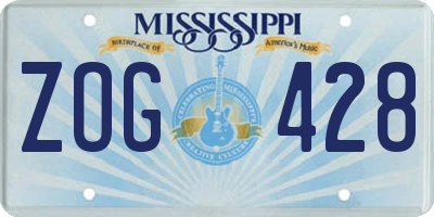 MS license plate ZOG428