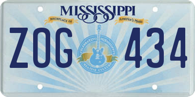 MS license plate ZOG434