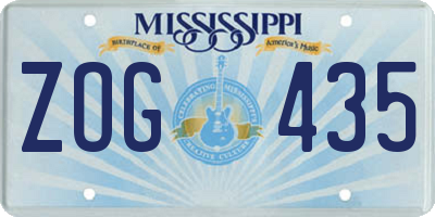 MS license plate ZOG435