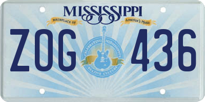 MS license plate ZOG436