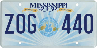 MS license plate ZOG440